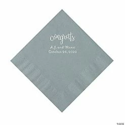 Coupon 🤩 Silver Congrats Personalized Napkins with Silver Foil - Luncheon 😉