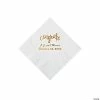 Deals 👏 White Congrats Personalized Napkins with Gold Foil - Beverage 🔥