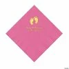 Promo ❤️ Candy Pink Baby Feet Personalized Napkins with Gold Foil - 50 Pc. Luncheon ⭐