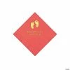 Budget 🛒 Coral Baby Feet Personalized Napkins with Gold Foil - 50 Pc. Beverage 🛒
