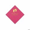 Buy ⭐ Hot Pink Baby Feet Personalized Napkins with Gold Foil - 50 Pc. Beverage 👍