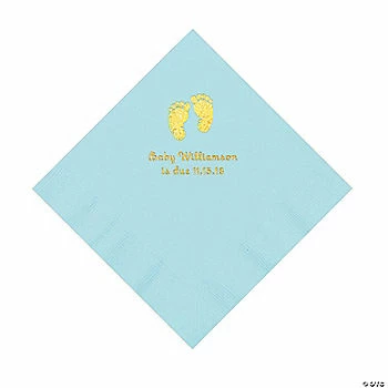 Top 10 🎉 Light Blue Baby Feet Personalized Napkins with Gold Foil - 50 Pc. Luncheon 👏 1 Top 10 🎉 Light Blue Baby Feet Personalized Napkins with Gold Foil - 50 Pc. Luncheon 👏