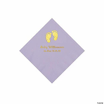 Buy ✨ Lilac Baby Feet Personalized Napkins with Gold Foil - 50 Pc. Beverage 😉 1 Buy ✨ Lilac Baby Feet Personalized Napkins with Gold Foil - 50 Pc. Beverage 😉