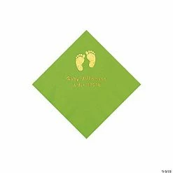 Best reviews of 🎉 Lime Green Baby Feet Personalized Napkins with Gold Foil - 50 Pc. Beverage 🔔