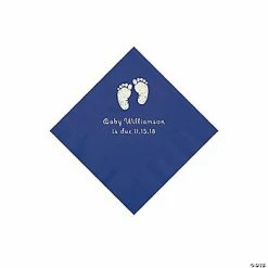 New 🧨 Purple Baby Feet Personalized Napkins with Silver Foil - 50 Pc. Beverage 🌟
