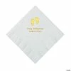 Deals 🎉 White Baby Feet Personalized Napkins with Gold Foil - 50 Pc. 💯