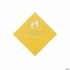 Deals 🛒 Yellow Baby Feet Personalized Napkins with Silver Foil - 50 Pc. Beverage 👍