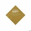 Best Sale 👍 Gold Welcome Baby Personalized Napkins with Silver Foi – 50 Pc. Beverage 👏