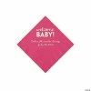Budget 😍 Hot Pink Welcome Baby Personalized Napkins with Silver Foil - 50 Pc. Beverage ⌛