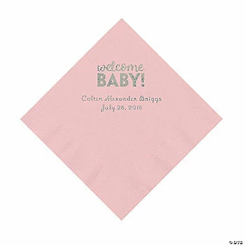 Deals ✨ Light Pink Welcome Baby Personalized Napkins with Silver Foil – 50 Pc. Luncheon ⌛ 1 Deals ✨ Light Pink Welcome Baby Personalized Napkins with Silver Foil – 50 Pc. Luncheon ⌛