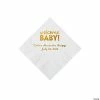 Wholesale 🔔 White Welcome Baby Personalized Napkins with Gold Foil - 50 Pc. Beverage 👍
