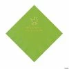 Discount ✔️ Lime Green Baby Carriage Personalized Napkins with Gold Foil - Luncheon 🛒