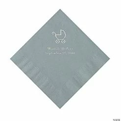 Best deal 👏 Silver Baby Carriage Personalized Napkins with Silver Foil - Luncheon 🛒