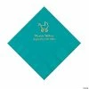 Cheap ❤️ Turquoise Baby Carriage Personalized Napkins with Gold Foil - Luncheon 🥰