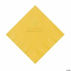 Brand new 😀 Yellow Baby Carriage Personalized Napkins with Gold Foil - Luncheon ✨