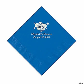 Promo ๐ Cobalt Blue Oh Baby Personalized Napkins with Silver Foil - 50 Pc. Luncheon ๐ 1 Promo ๐ Cobalt Blue Oh Baby Personalized Napkins with Silver Foil - 50 Pc. Luncheon ๐