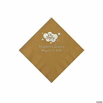 Wholesale 😍 Gold Oh Baby Personalized Napkins with Silver Foil – 50 Pc. Beverage 🎉 1 Wholesale 😍 Gold Oh Baby Personalized Napkins with Silver Foil – 50 Pc. Beverage 🎉