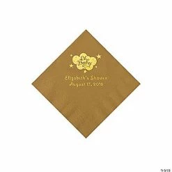 Deals ✨ Gold Oh Baby Personalized Napkins with Gold Foil – 50 Pc. Beverage 🤩