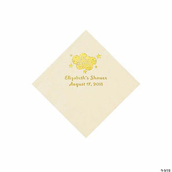 Best Sale ❤️ Ivory Oh Baby Personalized Napkins with Gold Foil - 50 Pc. Beverage ⌛ 1 Best Sale ❤️ Ivory Oh Baby Personalized Napkins with Gold Foil - 50 Pc. Beverage ⌛