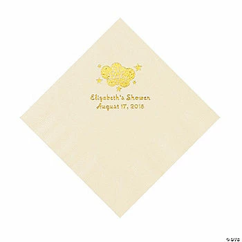 Promo ๐งจ Ivory Oh Baby Personalized Napkins with Gold Foil - 50 Pc. Luncheon โญ 1 Promo ๐งจ Ivory Oh Baby Personalized Napkins with Gold Foil - 50 Pc. Luncheon โญ