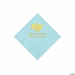 Best reviews of ⭐ Light Blue Oh Baby Personalized Napkins with Gold Foil - 50 Pc. Beverage 😍