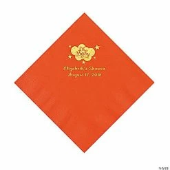 Top 10 🎁 Orange Oh Baby Personalized Napkins with Gold Foil - 50 Pc. Luncheon 🤩