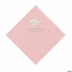 Promo ⭐ Light Pink Oh Baby Personalized Napkins with Silver Foil – 50 Pc. Luncheon 😍