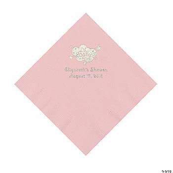 Promo โญ Light Pink Oh Baby Personalized Napkins with Silver Foil โ 50 Pc. Luncheon ๐ 1 Promo โญ Light Pink Oh Baby Personalized Napkins with Silver Foil โ 50 Pc. Luncheon ๐