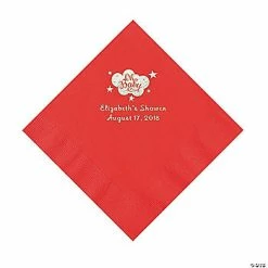 Coupon 😉 Red Oh Baby Personalized Napkins with Silver Foil - 50 Pc. Luncheon 😀