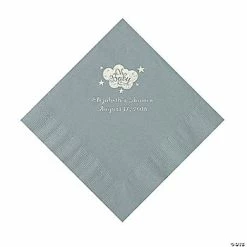 Cheapest 🤩 Silver Oh Baby Personalized Napkins with Silver Foil - 50 Pc. Luncheon ✨