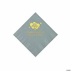 Best reviews of ✔️ Silver Oh Baby Personalized Napkins with Gold Foil - 50 Pc. Beverage 🎁
