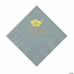 Deals 🌟 Silver Oh Baby Personalized Napkins with Gold Foil - 50 Pc. Luncheon 🎉