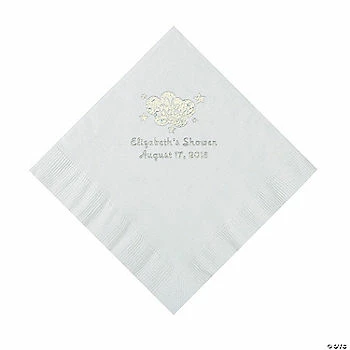 Hot Sale 😉 White Oh Baby Personalized Napkins with Silver Foil - 50 Pc. Luncheon 😉 1 Hot Sale 😉 White Oh Baby Personalized Napkins with Silver Foil - 50 Pc. Luncheon 😉