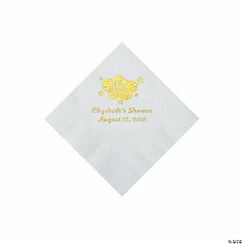 Promo ✔️ White Oh Baby Personalized Napkins with Gold Foil - 50 Pc. Beverage ⌛ 1 Promo ✔️ White Oh Baby Personalized Napkins with Gold Foil - 50 Pc. Beverage ⌛