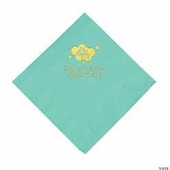 Coupon ⭐ Mint Green Oh Baby Personalized Napkins with Gold Foil – 50 Pc. Luncheon 🔥