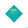 Best Pirce 🤩 Teal Welcome Baby Personalized Napkins with Gold Foil - 50 Pc. Beverage 😀