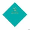 Brand new 🛒 Teal Baby Carriage Personalized Napkins with Gold Foil - Luncheon 🔔