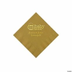 Discount 🔥 Gold Baby Brewing Personalized Napkins with Gold Foil – 50 Pc. Beverage 👏