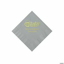 Hot Sale 🤩 Silver Baby Brewing Personalized Napkins with Gold Foil - 50 Pc. Beverage 😉