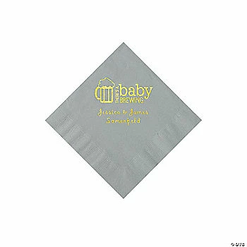 Hot Sale ๐คฉ Silver Baby Brewing Personalized Napkins with Gold Foil - 50 Pc. Beverage ๐ 1 Hot Sale ๐คฉ Silver Baby Brewing Personalized Napkins with Gold Foil - 50 Pc. Beverage ๐