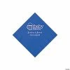 New 🎁 Cobalt Blue Baby Brewing Personalized Napkins with Silver Foil - 50 Pc. Beverage 👏