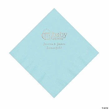 Buy 🎉 Light Blue Baby Brewing Personalized Napkins with Silver Foil - 50 Pc. Luncheon ✨ 1 Buy 🎉 Light Blue Baby Brewing Personalized Napkins with Silver Foil - 50 Pc. Luncheon ✨