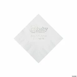 Brand new 🌟 White Baby Brewing Personalized Napkins with Silver Foil - 50 Pc. Beverage 😉