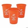 Promo ⌛ Orange Personalized Baby Shower Footprints Plastic Cups - 40 Pc. 🧨