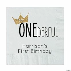 Best Pirce 🛒 Personalized 1st 🎂 Birthday Mr. One-derful Paper Luncheon Napkins - 50 Pc. 🛒