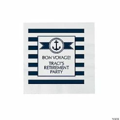 Buy 🛒 Personalized Nautical Paper Beverage Napkins – 50 Pc. 💯