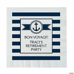 Discount ✨ Personalized Nautical Paper Lunch Napkins – 50 Pc. ✨