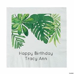Best Sale 😉 Personalized Palm Leaf Paper Luncheon Napkins - 50 Pc. 👏