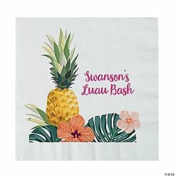 Hot Sale ✨ Personalized Pineapple Luau Paper Luncheon Napkins - 50 Pc. 😉