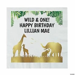 Discount 🌟 Personalized Sophisticated Safari Paper Luncheon Napkins - 50 Pc. 🥰